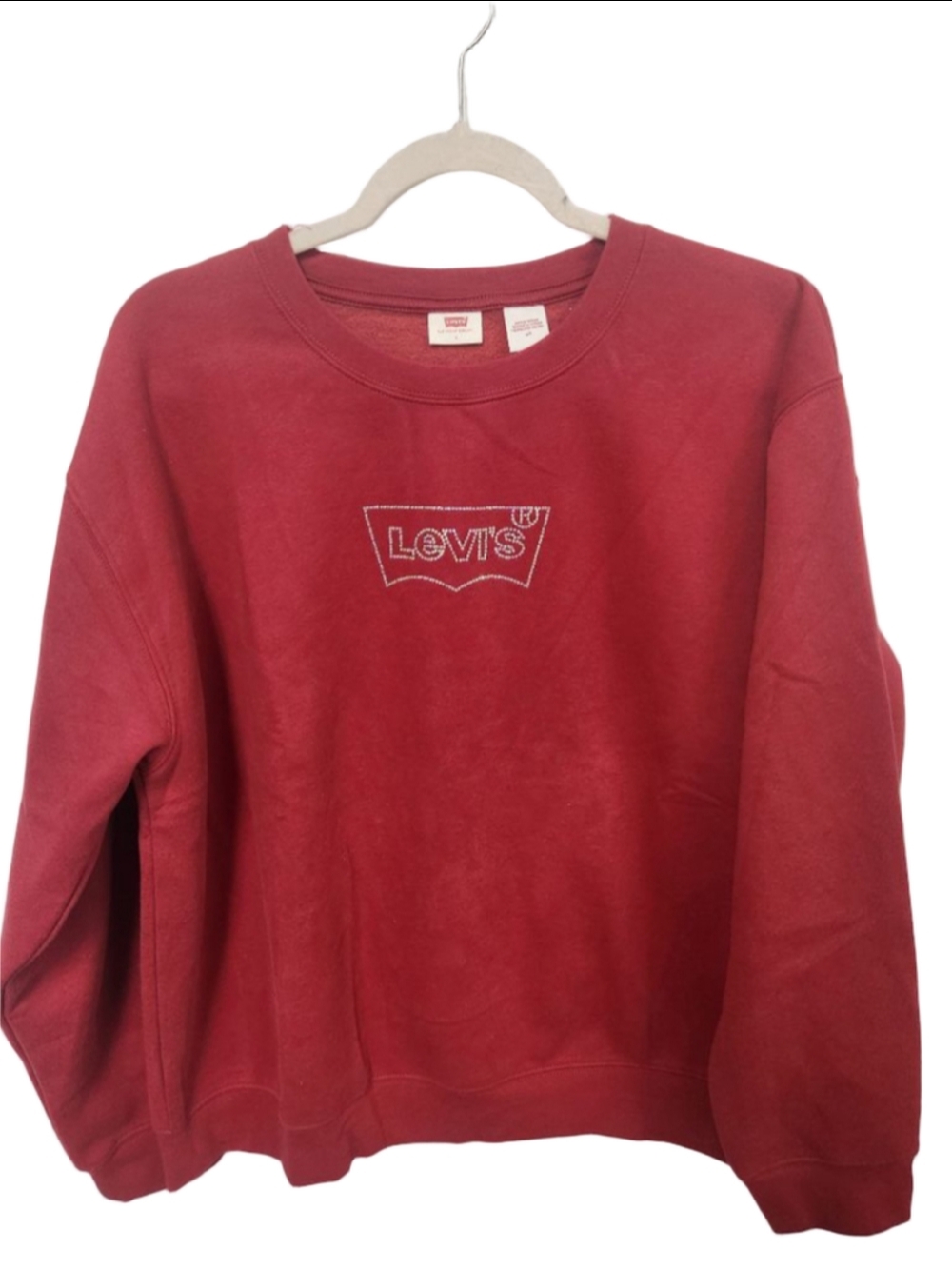 Levi's Red Rhinestone Logo Sweatshirt Medium